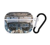 Organiseur pour écouteurs de cockpit d'avion - Coque de protection antichoc pour Airpods Pro 2ème génération - Avec mousqueton - Blanc