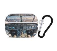 Organiseur pour écouteurs de cockpit d'avion - Coque de protection antichoc pour Airpods Pro 2ème génération - Avec mousqueton - Blanc