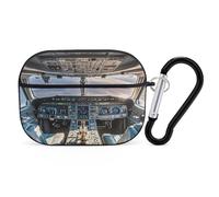 Organiseur pour écouteurs de cockpit d'avion - Housse de protection antichoc pour Airpods Pro 2ème génération - Avec mousqueton - Noir