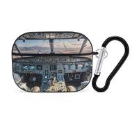 Organiseur pour écouteurs de cockpit d'avion - Housse de protection antichoc pour Airpods Pro 2ème génération - Avec mousqueton - Noir