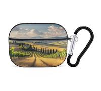Organiseur pour écouteurs en Italie Toscane résistant aux chocs avec mousqueton et clip anti-chute pour Airpods Pro 2ème génération, noir