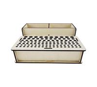 Organiseur pour travaux manuels en cuir - Étagère en bois avec 2 fentes et 103 trous, support de rangement pour perforatrices, étagère pour