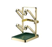 Organiseur pratique pour couvercles de casseroles avec évacuation profonde, solution peu encombrante pour ranger efficacement les casseroles et les ustensiles de cuisine (double couche, doré)