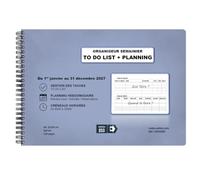 Organiseur semainier To do list + Planning 2027 A4 spirale 120 pages - 52 semaines - 7 jours de 7h à 20h - bleu (To do list + Planning)