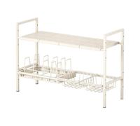 Organiseur Sous Évier, Design Peu Encombrant, 53 X 48,5 X 25 Cm, Support De Rangement Extensible Pour Cuisine, Rangement À Deux Niveaux, Facile À Installer Et À Régler, Pour Placard, Poêle, Armoire À