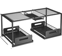 Organiseur sous le bac, construction métallique, largeur réglable, paniers individuels, 2 niveaux