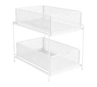 Organiseur sous l'évier, 2 niveaux en métal de grande capacité | Étagère de rangement pour accessoires d'évier de cuisine, pour la maison, la salle de bain, le comptoir, le garde-manger, l'éponge, les