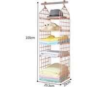 Organiseur suspendu avec 5 compartiments, rangement suspendu armoire, penderie, support mural, organiseur, beige - FOLDWAY