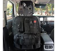 Organiseur tactique universel pour dossier de siège de véhicule avec 3 poches MOLLE détachables - Médical, outil, grande pochette d'administration, sac de rangement pour panneau de véhicule