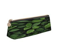Organiseur triangulaire pour stylos pour l'école, le bureau, les voyages, la Saint-Patrick - En cuir - Étanche - Porte-accessoires d'écriture en PVC - Pochette compacte zippée pour fournitures