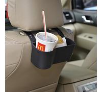 Organiseur Universel pour appuie-tête de siège de Voiture, Porte-gobelet, Poche pour Nourriture, libère Vos Mains. pour Un Moment Plus Pratique dans Votre Voiture (Noir)