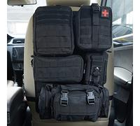 Organiseur universel tactique pour dossier de siège avec panneau Molle, sac de rangement avec 5 pochettes Molle détachables pour tous les véhicules tels que Jeep, camion, SUV, voiture, Ford, Chevy
