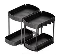 Organiseurs de rangement coulissants multi-usages pour salle de bain et cuisine, rangement sous évier, 32,5 cm, lot de 2