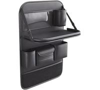 Organiseurs pour Voiture Kick Mats Cuir PU de Luxe Protecteur de Siège Arrière avec Porte-Tablette Pliable pour BMW 630Ci 630i 645Ci 650i M6 E63 E64 2003-2010, Imperméable(Noir - 1 Pack)