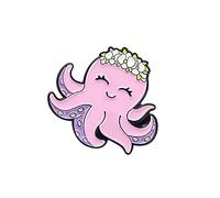 Organisme marin dauphin raie manta pieuvre narvals hippocampes broches dessin animé océan mer bijoux épingles émail, Métal