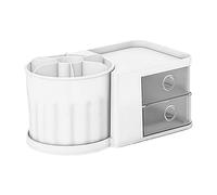 Organizador De Maquillaje Giratorio - De Almacenamiento Cosmética De 360° Con Tapa | Soporte De Escritorio De ABS Para Brochas, Labiales, Cuidado De La Piel, Papelería, Tocador, Dormitorio, Baño,