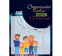 Organizador Familiar 2026 5 Personas: Agenda familiar 2026 con 5 columnas - calendario mensual para toda la familia, ideal para escritorio durante 12 meses Enero a Diciembre, tamaño A4