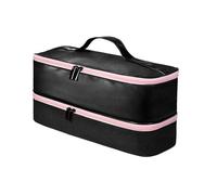 Organizer, Hair Styling Storage, Professional Hairpiece Case, Double Layer Design, Dustproof PU Leather, Compact & Portable, Heat Resistant, Travel Friendly (35x16x16cm)