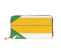 Organizer Portefeuille long en cuir avec fermeture éclair pour femme Grande | Drapeau des Comores 12 emplacements pour cartes, poche pour pièces de monnaie et compartiments pour un usage quotidien et les