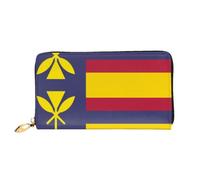 Organizer Portefeuille long en cuir avec fermeture éclair pour femme Grande | Drapeau du Royaume d'Hawaï 12 emplacements pour cartes, poche pour pièces de monnaie et compartiments pour un usage quotidien