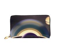 Organizer Portefeuille long en cuir avec fermeture éclair pour femme Grande | Magnifique Saturne 12 emplacements pour cartes, poche pour pièces de monnaie et compartiments pour un usage quotidien et les