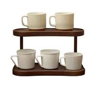 Organizzatore Per Postazione Caffè - Stazione Di Stoccaggio Per Tazze A 2 Livelli, Ripiano Perr Tazze in Bambù Perr Bar | Stazione Di Conservazione Da Caffè,GLI Adulti, La Famiglia