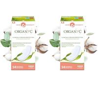 ORGANYC - Compresses post-partum, grandes compresses confortables pour les journées à flux moyen, fabriquées en coton biologique certifié (Lot de 2)