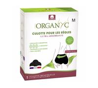Organyc Culotte réutilisable en Coton Bio pour les règles, Ultra-absorbante, Taille Haute, Noir - Taille M