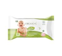 Organyc Lingettes Bébé 100% Coton Bio, Camomille, Peau Sensible, Testé Dermatologiquement, Avec Vitamine E, Douces & Délicates, 60 Unités