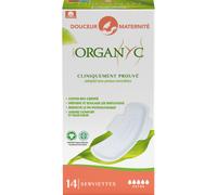 Organyc Serviettes maternité Douceur Extra coton bio 14 serviettes