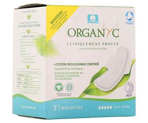 Organyc Serviettes Epaisses Flux Extra Nuit 7uts