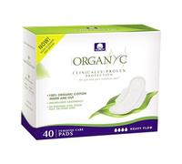 Organyc - Serviettes hygiéniques 100 % coton biologique certifié, 40 pièces, flux lourd, emballage de grande taille