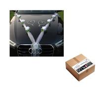 ORGANZA m bijoux de mariée en forme de de cœurs roses pour décoration de voiture de mariage ratan décorations guirlande décorative voiture Reinweiß / Weiß / Weiß