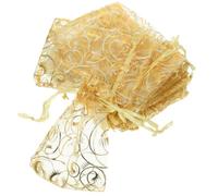 Organza Pochettes à Bijoux 200 Pièces Petites Doré | Maille Respirante, Finition Transparente, pour Sachets, Porte-clés, Emballage Retail et Présentoirs