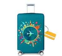 OrgaWise Housse Valise et Étiquette Hauteur des bagages adaptée 72-80CM Luggage Cover de Elastique Housse de Protection pour Valise (Voyage,XL (29"-32"))