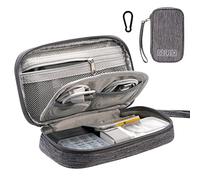 OrgaWise Sac Électronique Multifonctionnel de Voyage Portable Étanche pour Disque Durs, Chargeur, Câbles, Objets, Cartes Mémoire, USB (Boucles-Gris)