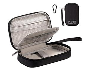 OrgaWise Sac Électronique Multifonctionnel Sac Câble Portable Étanche pour Tablette, Disque Dur Externe, Chargeur, Câbles, Objets, Kindle, Adaptateurs, Cartes Mémoire, Câbles USB (Boucles-Noir)