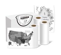 ORGBRO Étiquettes Autocollantes, 80mm × 3m Thermiques Adhésives Personnalisées Etiquettes pour Imprimante X3, Ruban d'étiquettes Continues pour Notes d'étude, Photo, Bureau, Maison, 3 Rouleaux, Blanc