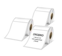 ORGBRO Lot de 3 rouleaux d'étiquettes thermiques multi-usages pour imprimante d'étiquettes Z3 - Étiquettes autocollantes rectangulaires pour supermarché, petite entreprise - 80 x 50 mm - Noir sur