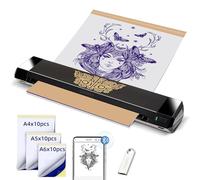 ORGBRO X8 Thermocopieur Tatouage, Bluetooth Imprimante Stencil Tatouage Transfert Machine a Tatouer Avec 30 Feuilles De Papier Transfert Imprimante Thermique Pour Tatouage Compatible avec Téléphone/PC