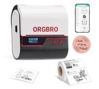 ORGBRO Z3 Etiqueteuse Imprimante Etiquette Autocollante Étiqueteuse Thermique et Codes-Barres pour Bijouterie, Supermarché, Petites Entreprises avec 1 Rouleau d'Étiquettes Blanches 50x30mm, Rouge