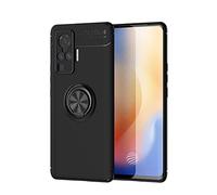 ORGCIUFB Coque de protection pour Vivo X50 Pro, coque pour Vivo X51 5G coque en TPU souple antichoc anneau magnétique rotatif béquille dissipation de la chaleur anti-chute (noir)
