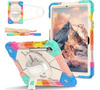 ORGCIUFB Coque hybride résistante aux chocs avec support rotatif, sangle amovible et porte-crayon intégré, silicone anti-rayures pour Samsung Galaxy Tab S10/S10FE 11" X520/X526B/X528U (2025) (bleu 1)