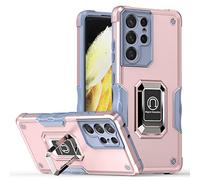 ORGCIUFB Coque pour Samsung Galaxy S21 Ultra, coque de protection de qualité militaire anti-chute, avec rotation à 360°, béquille antichoc double couche (or rose)