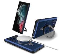 ORGCIUFB Coque pour Samsung Galaxy S22 Ultra avec support magnétique invisible, [support et support robustes] Coque de téléphone portable résistante aux chocs - Protection militaire antichoc robuste