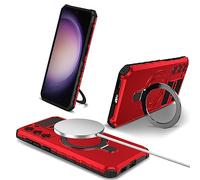ORGCIUFB Coque pour Samsung Galaxy S23 Plus avec support magnétique invisible, [support et support robustes] Coque de téléphone portable résistante aux chocs - Protection militaire antichoc (rouge)