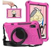 ORGCIUFB Coque pour Samsung Galaxy Tab A 8,4" modèle 2020 SM-T307/T307U - Anti-traces de doigts - Légère et résistante aux chocs - Avec poignée et béquille - Rose rouge