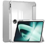 ORGCIUFB Coque transparente pour Oppo Pad 2 11,6", OnePlus Pad 11,6" 2023, coque fine en TPU avec porte-crayon, fonction veille/réveil automatique (gris)