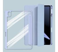 ORGCIUFB Étui à trois volets pour tablette OnePlus Pad 11,6" 2023, avec porte-crayon, coque arrière transparente transparente fine en TPU résistant aux chocs, fonction veille/réveil automatique (bleu)