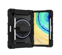 ORGCIUFB Shockproof Case for Huawei MatePad Pro 10.8 inch 2019/2021 Release Tablet Cover, Heavy Duty TPU Case Kickstand Rugged Protective Case Kids Cases with Hand Strap Carrying Strap(Svart)